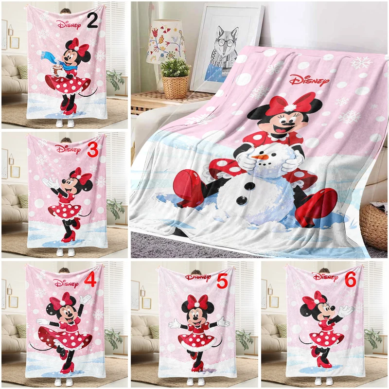 

Disney Minnie Mouse Snowman Blanket Flannel Throw Warm Sofa Bed Cover Home Decor