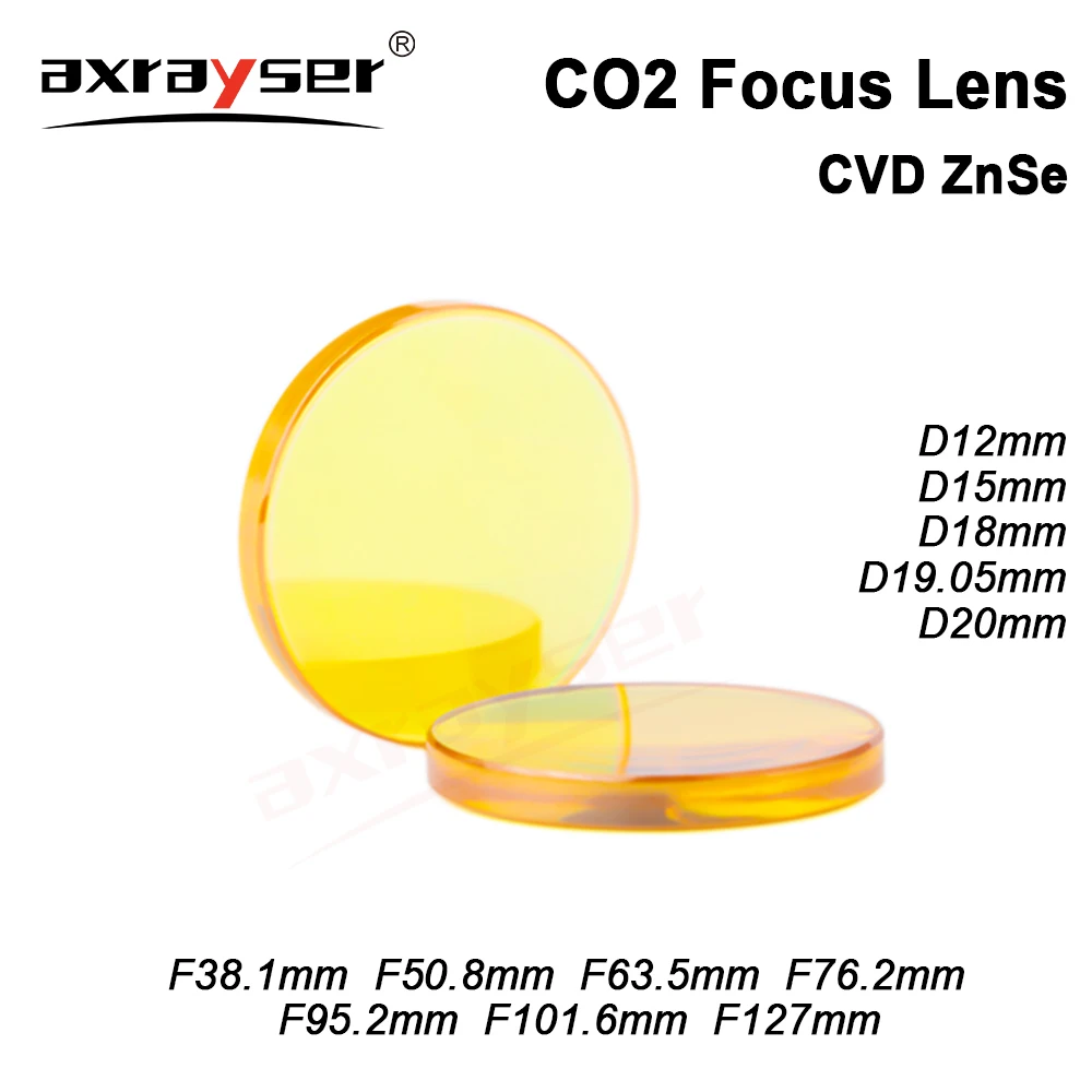 CO2 ZnSe Focus Lens USA CVD Dia.12/18/19.05/20/25mm FL38.1/50.8/63.5/76.2/101.6mm for Laser Machine Cutting Engraving Parts