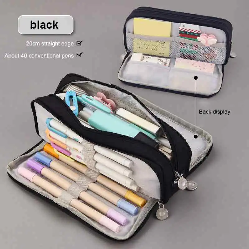 

10/5/31PCS Large Capacity Pencil Case Pen Bag Pouh Holder with Zipper Pocket School Supplies Stationary