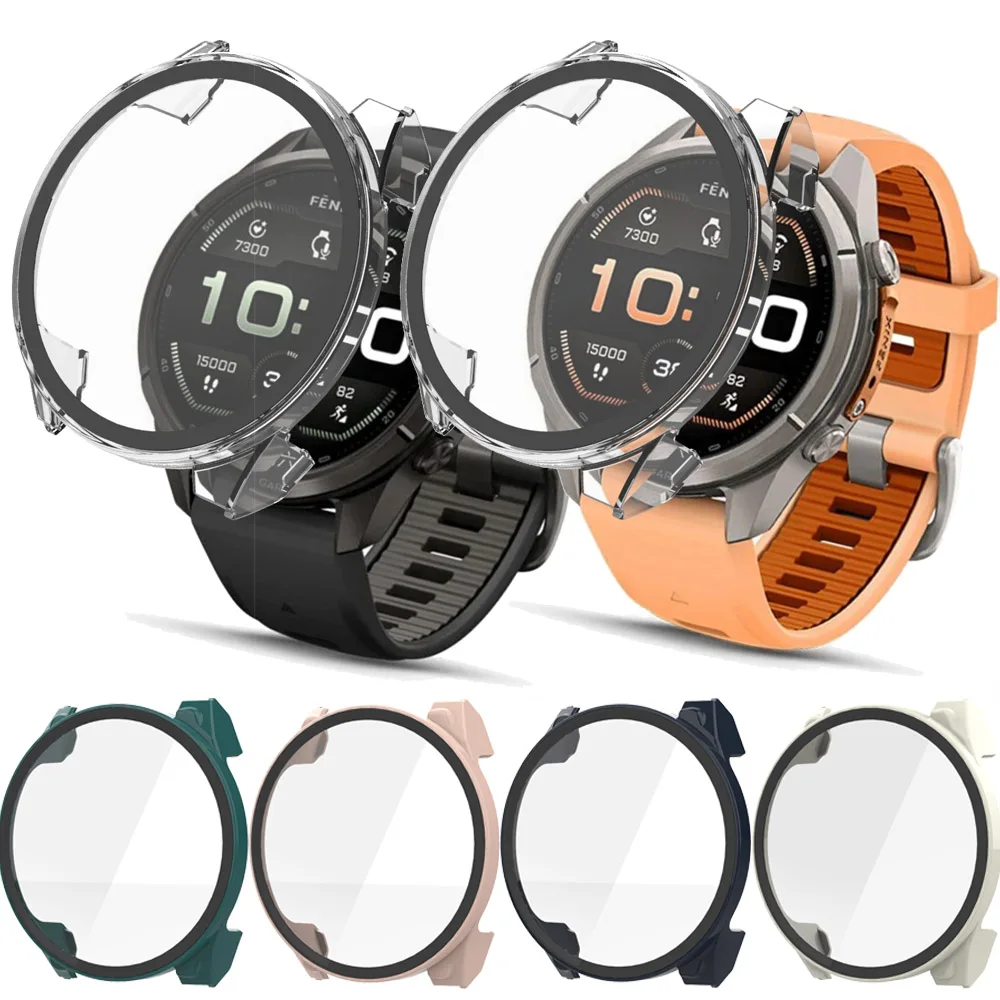BEHUA Coverage Protector Case For Garmin Fenix 9 Pro 43mm/47mm/51mm 9Pro PC Cover Case With Tempered Glass Film Screen Frame