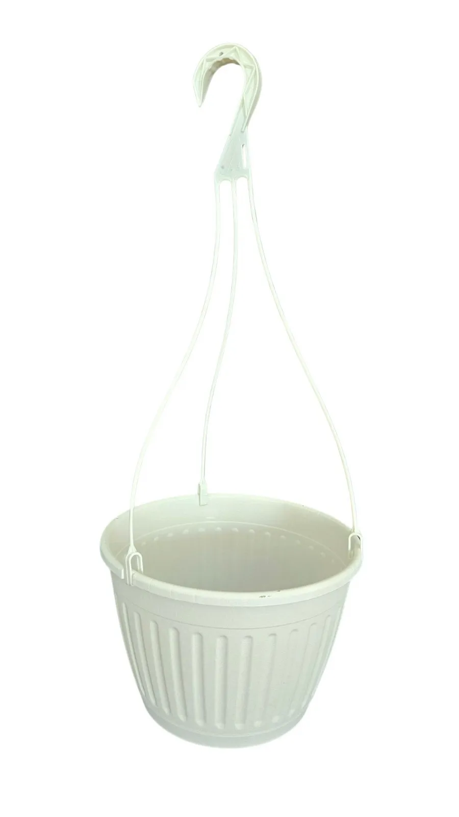 

10" WHITE HANGING BASKETS {Set of 5} Plastic Imperial flower pots