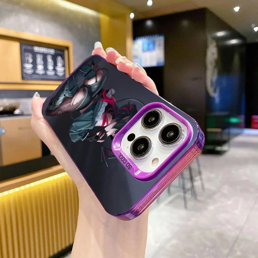 حافظة لهاتف آيفون 17 16 15 14 13 12 11 X XR XS 8 7 Pro Max Plus غطاء أرجواني شفاف #2