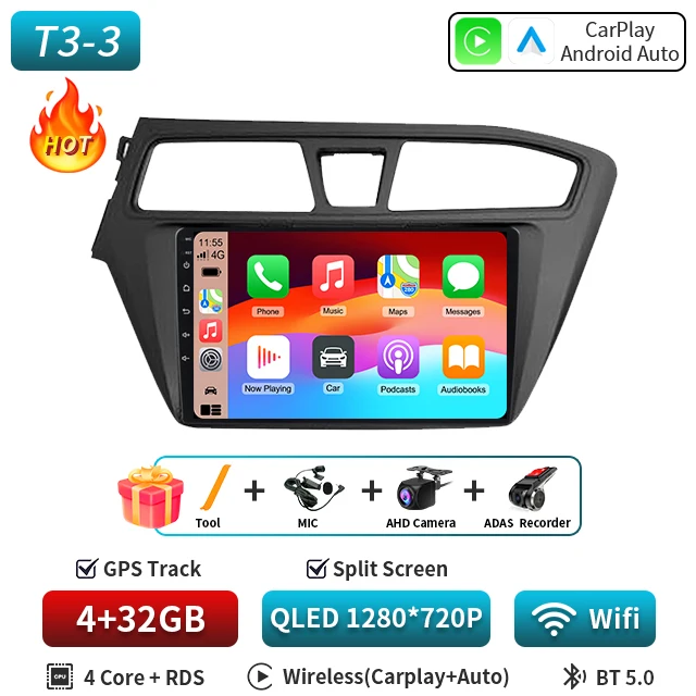 Android 16 Carplay Auto 5G Voor Hyundai I20 LHD 2014 2015 2016 2017 2018 Auto Radio Multimedia Speler stereo Head Unit 2din Audio
