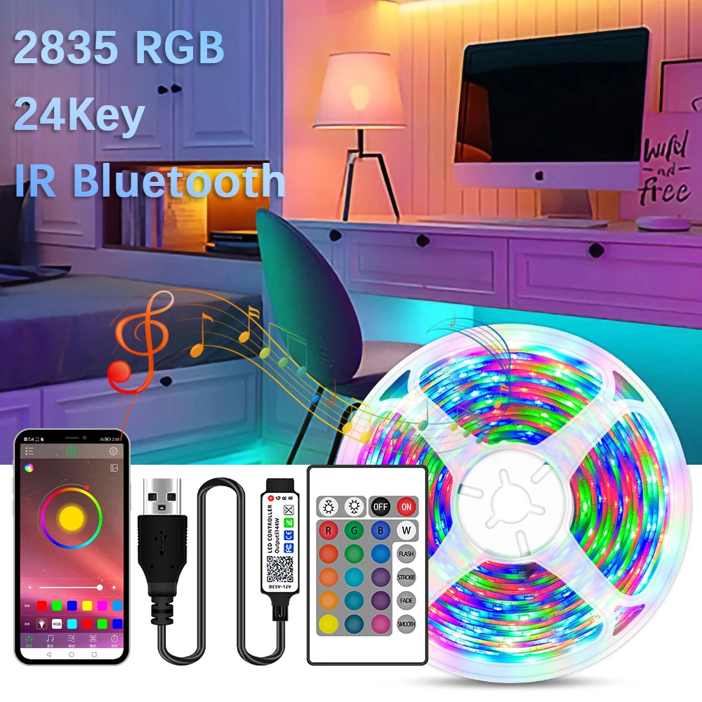 5m 2835 bluetooth 5v usb luzes led para sala de iluminação decoração rgb led strip quarto casamento cozinha tv inteligente lâmpada parede natal