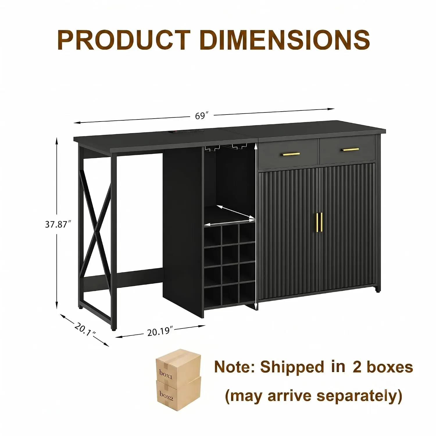 Mini Fridge Cabinet,Coffee Bar Cabinet with Fridge Space | Home Bar Cabinet with Storage,Outlets,Wine Rack,Glass, Customized