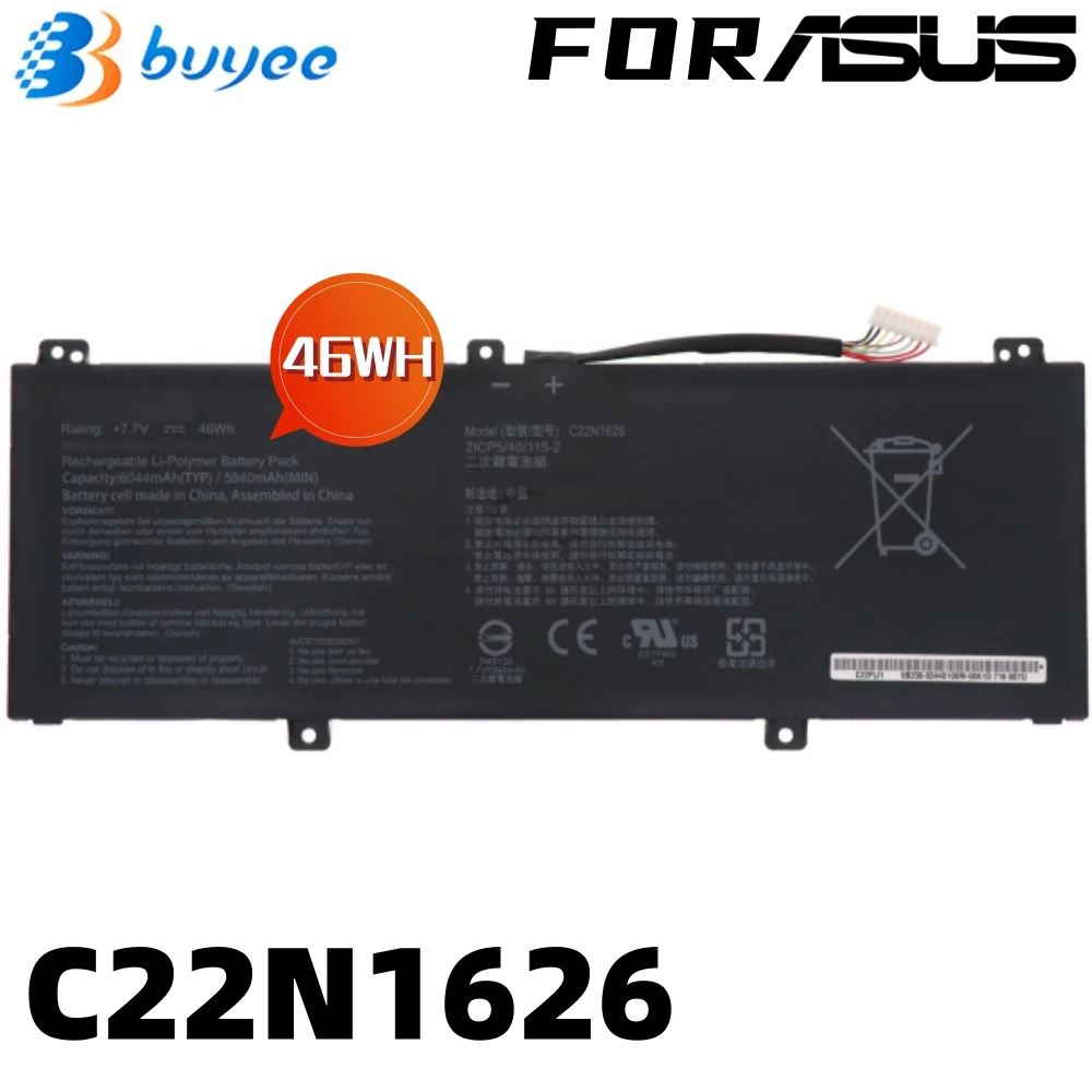 

New Genuine C22N1626 C22N1626-1 Laptop Battery For Asus Chromebook Flip C213 C403NA C213NA C213SA Series Notebook 7.7V 46WH