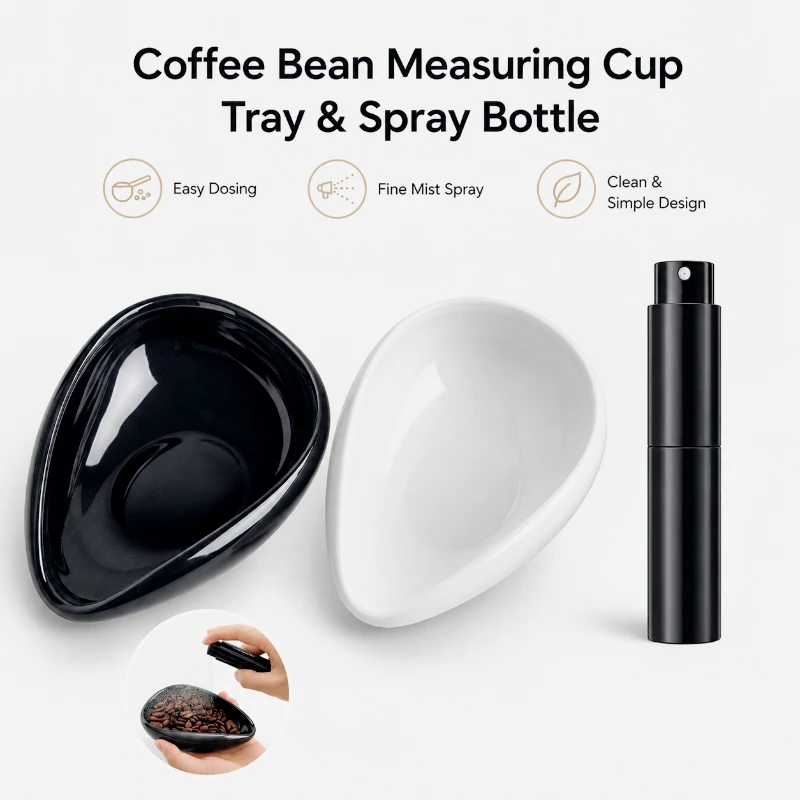 Tragbares Antistatik-Kaffeedosierbecher- und Sprühtray-Set – Pulverkontrolle für Espresso-Mühlenzubehör für Barista und Heimgebrauch – Detail 1