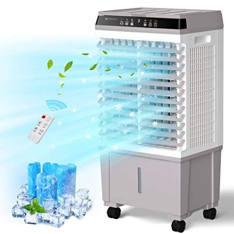 

Испарительный воздухоохладитель 1800 куб. футов в минуту, безоконный кондиционер, портативный для большой комнаты, коммерческого гаража, уличного охладителя 3 в 1, болотный охладитель