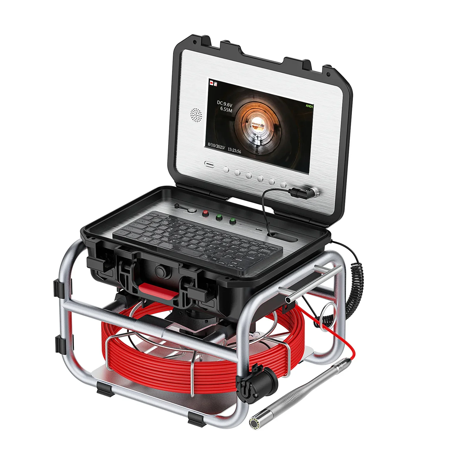 

10 Inch IPS Color Monitor 70M Cable Ip68 Self-Leveling 512HZ Locator Night Vision Sewer Pipe Inspection Camera CMOS H.264 Meter