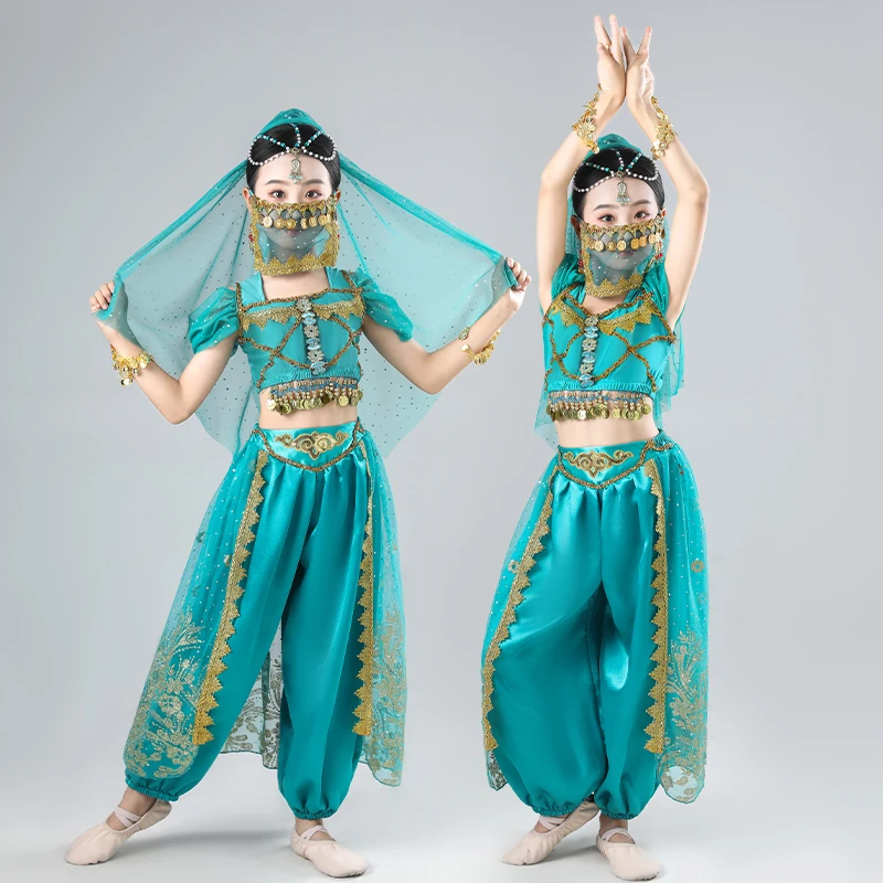 Costumes De danse indienne pour enfants, princesse Jasmine pour filles, vêtements De spectacle Atacadista Dança De Barriga Barata