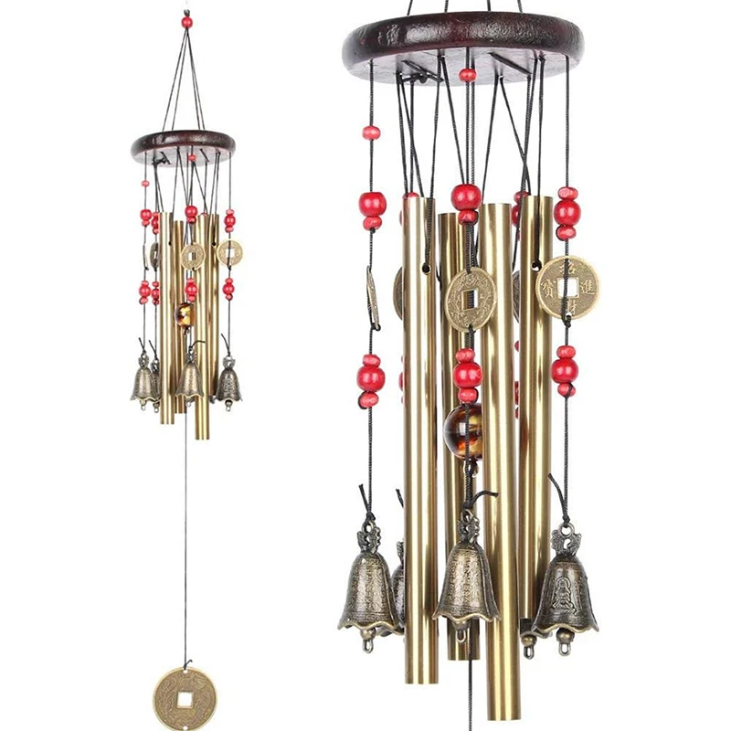 Grandes cloches à vent en métal, cloches d'église, décoration de jardin extérieur, décoration de jardin domestique, carillon suspendu, symbole de bonne chance
