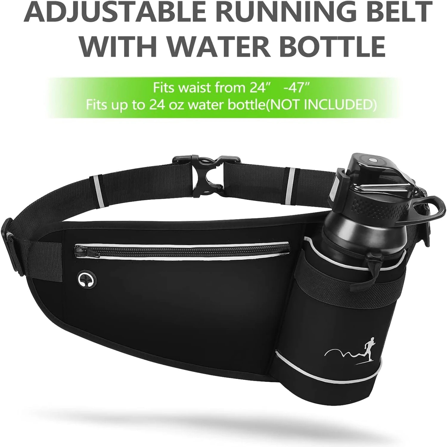 Comfortable, Breathable, and Secure Adjustable Lightweight Yooumoga Hydration Belt for Women and Men - No Bounce Fanny Pack with