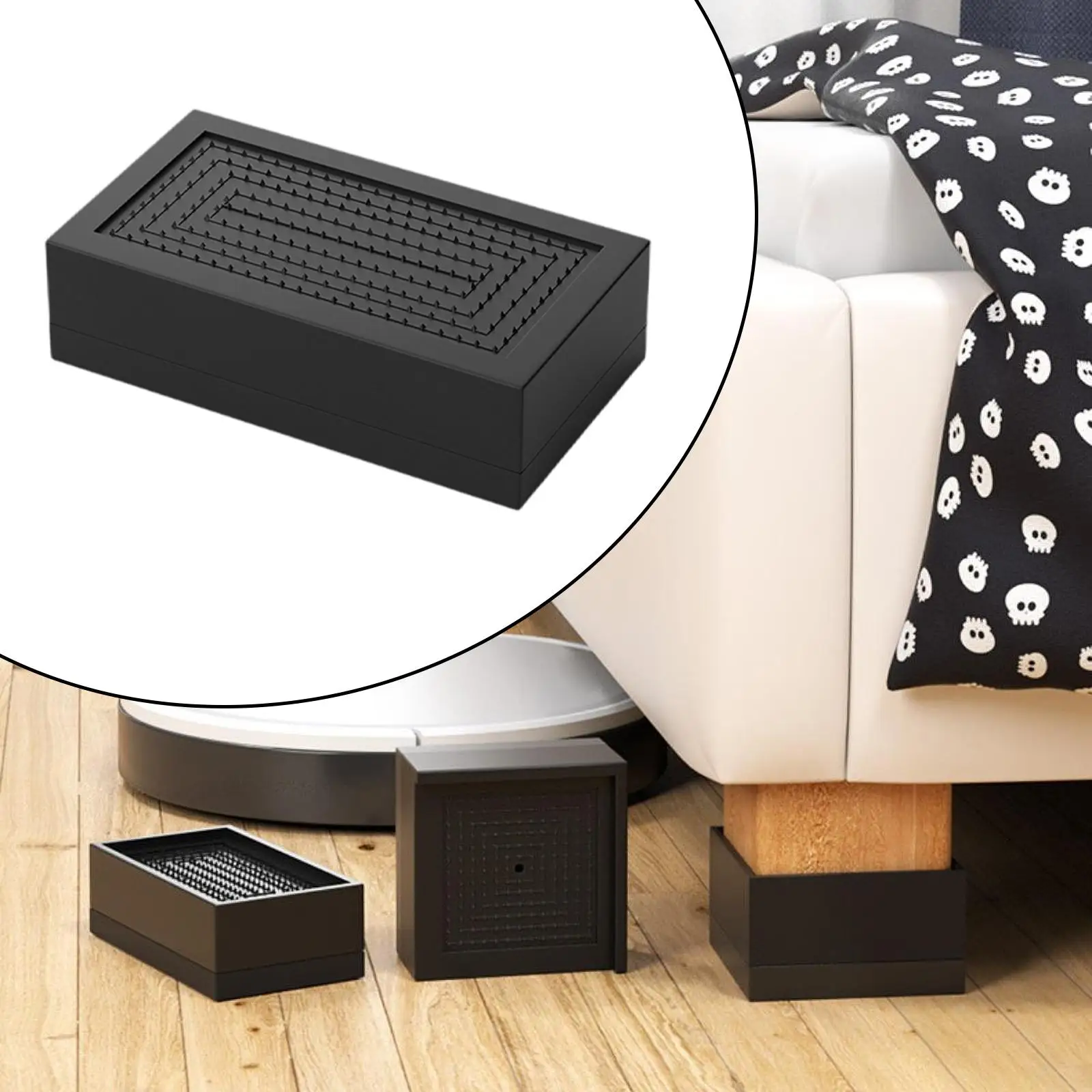 Rectangle Bed Riser Furniture Riser Height Increase Multifunctional Heightening Foot Pad Elevating for Table Chair Cabinet