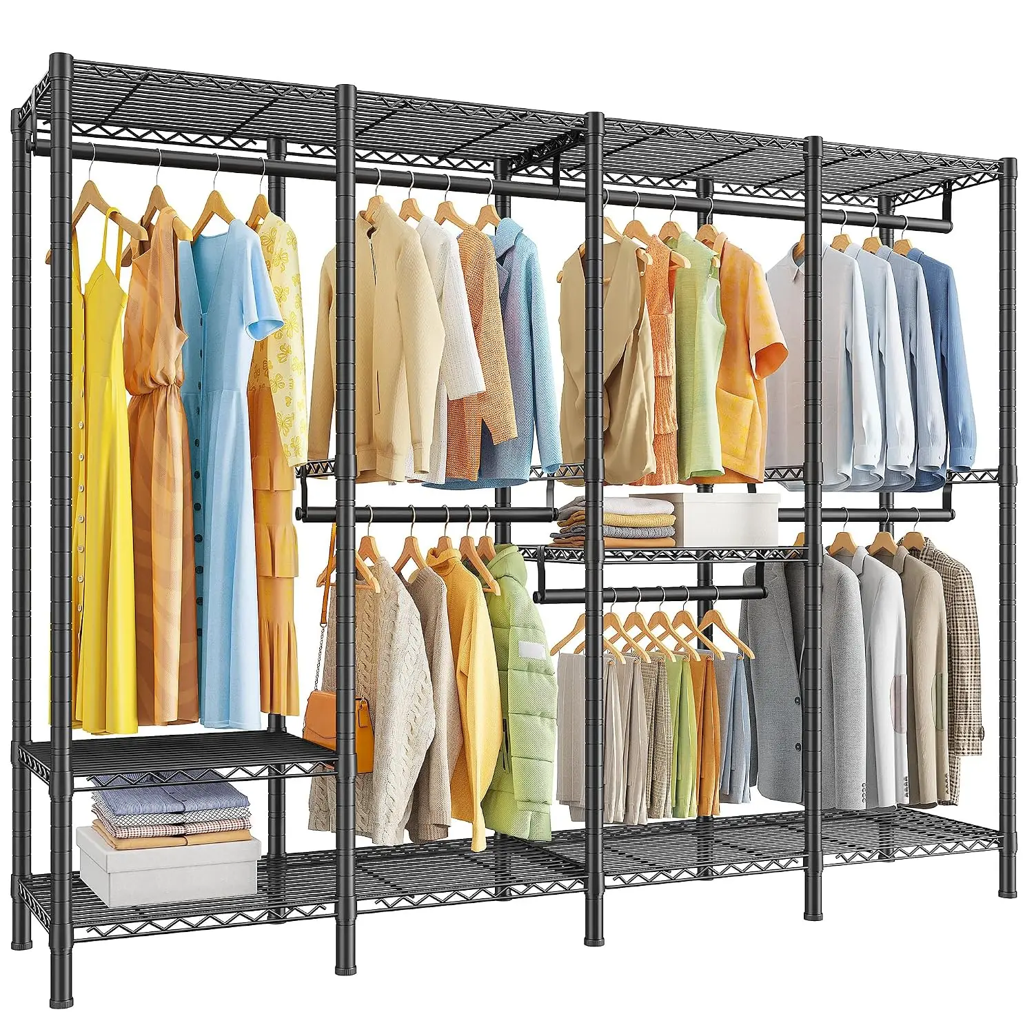 Heavy Duty Freestanding Closet Clothes Rack Storage System 1100LBS, Customized
