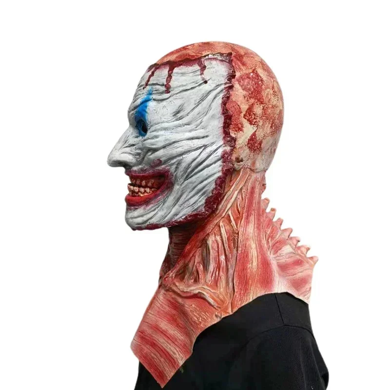 2024 New Halloween Double Rip Mask Bloody spaventoso scheletro maschera in lattice spaventoso Cosplay Party Mask bocca mobile DoubleJoker Mask