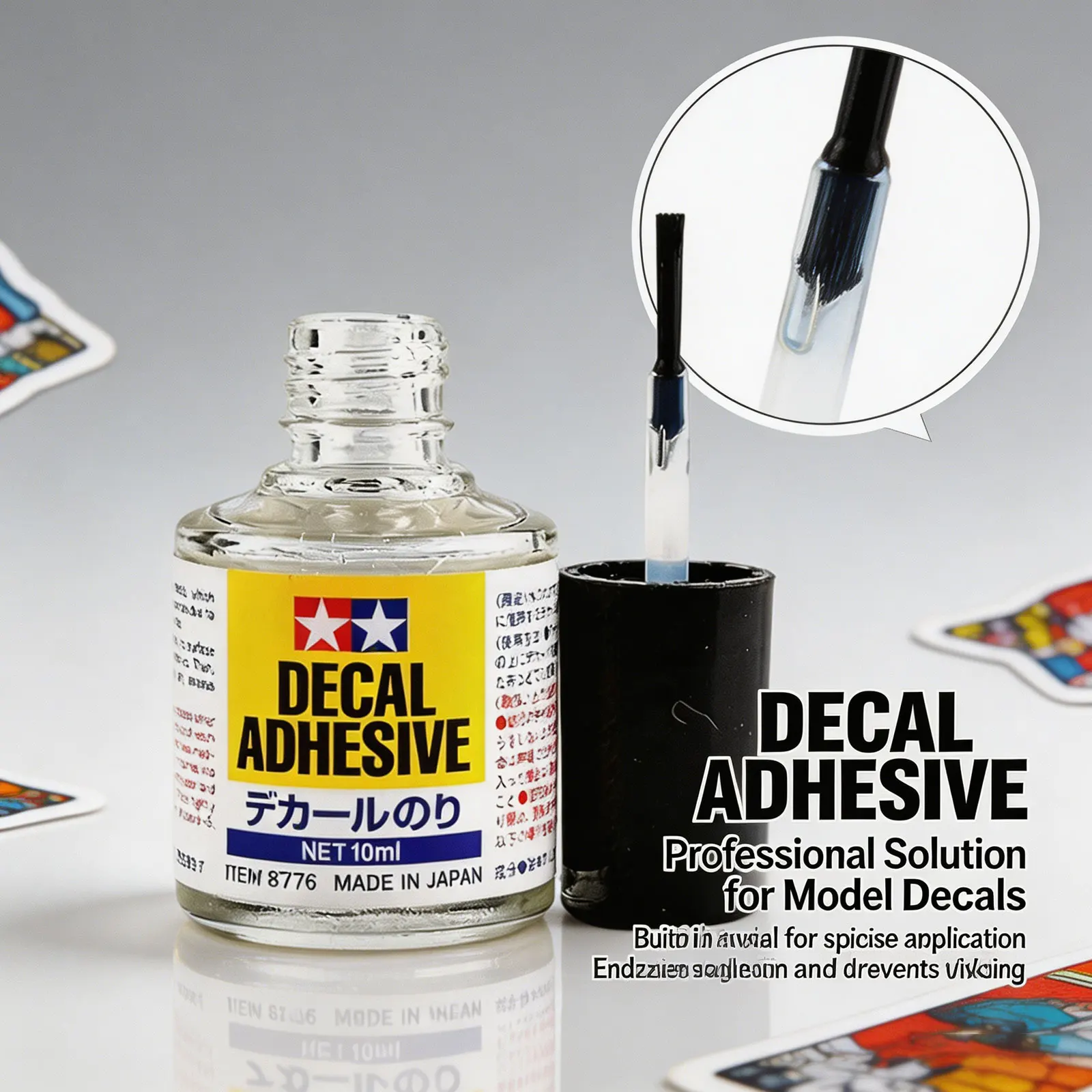 

2026 New Decal Adhesive Restorer for Model Decals Lost Stickiness Brush Applicator 10ml for Hobby Plastic Models DIY