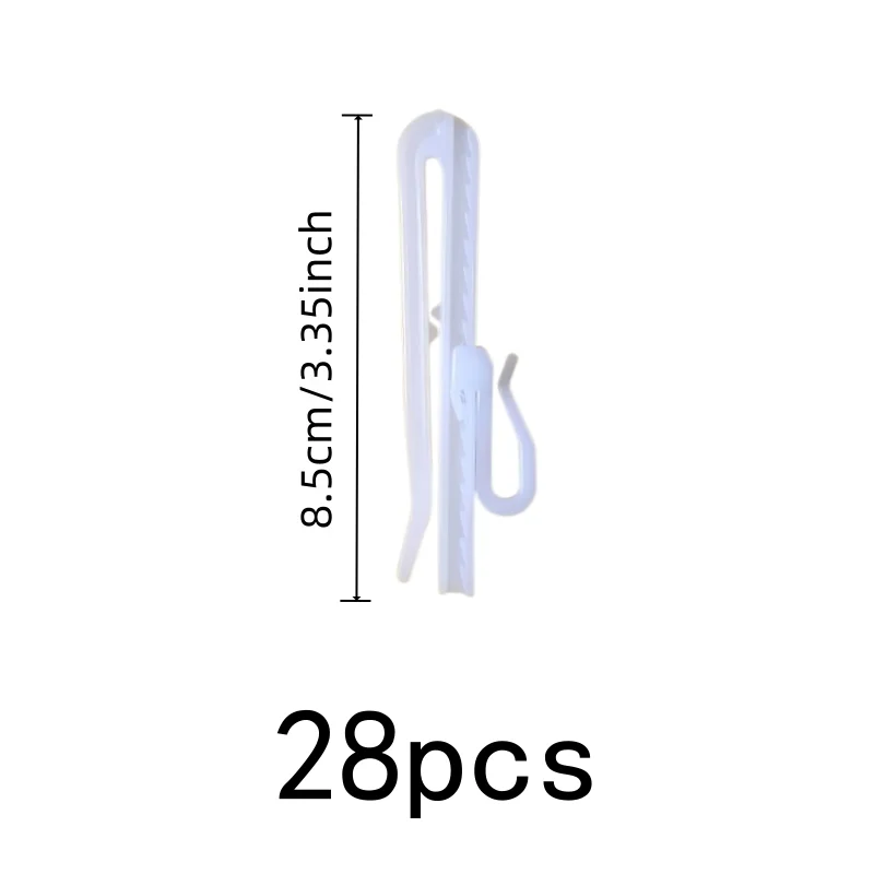 28 pcs 8.5cm Adjustable Curtain Hooks, Strong Load Support, Living Room Curtains Bedroom Window Drapery