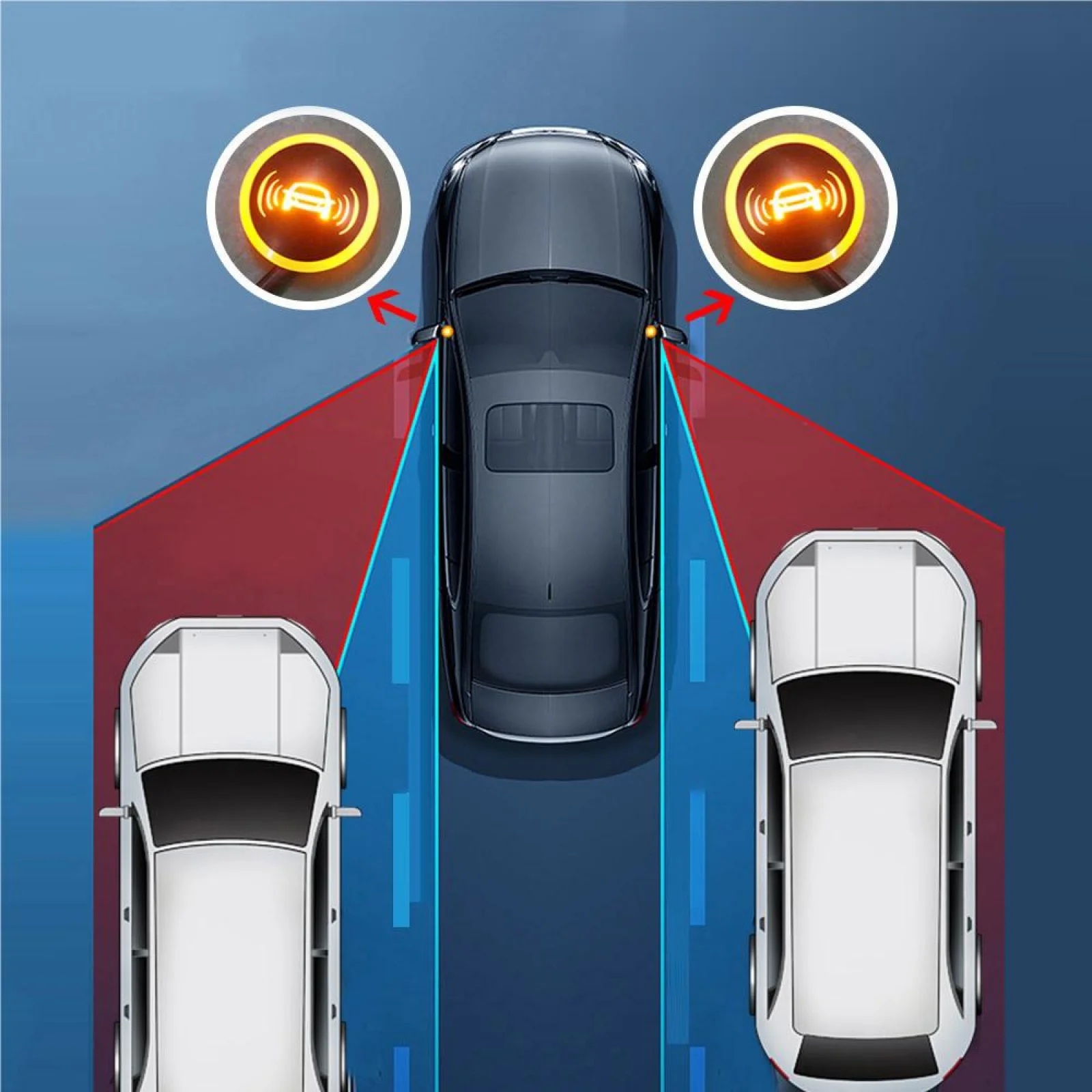 Universal 24Ghz Millimeter Wave Radar 15M BSD Blind Spot Detection System Lane Change Assist Rear Cross Traffic Alert for D4