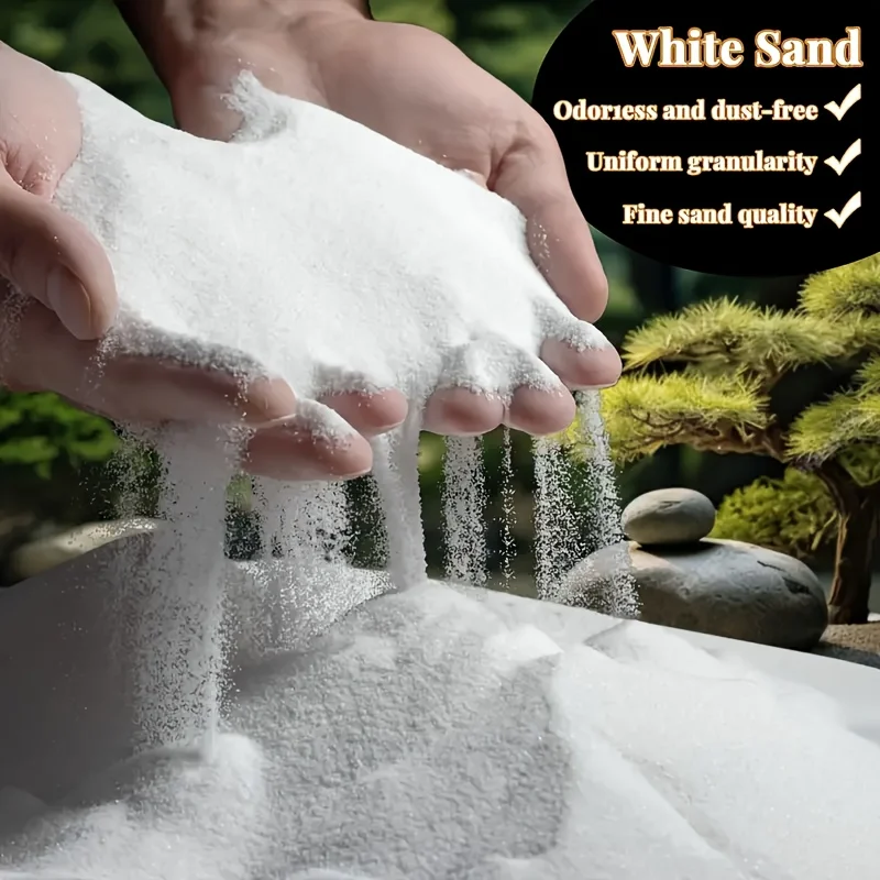 Premium White Quartz Sand - Odorless, Dust-Free, Fine Texture | Ideal for Aquariums, Zen Garden Decor, Vase Fillers, Wedding Acc