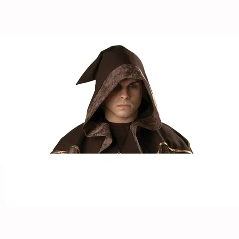 Costume de Fête d'Halloween : Chaman, Pasteur Européen, Père, Missionnaire, Sorcier Gothique, Prêtre - Uniforme de Cosplay GiUXW