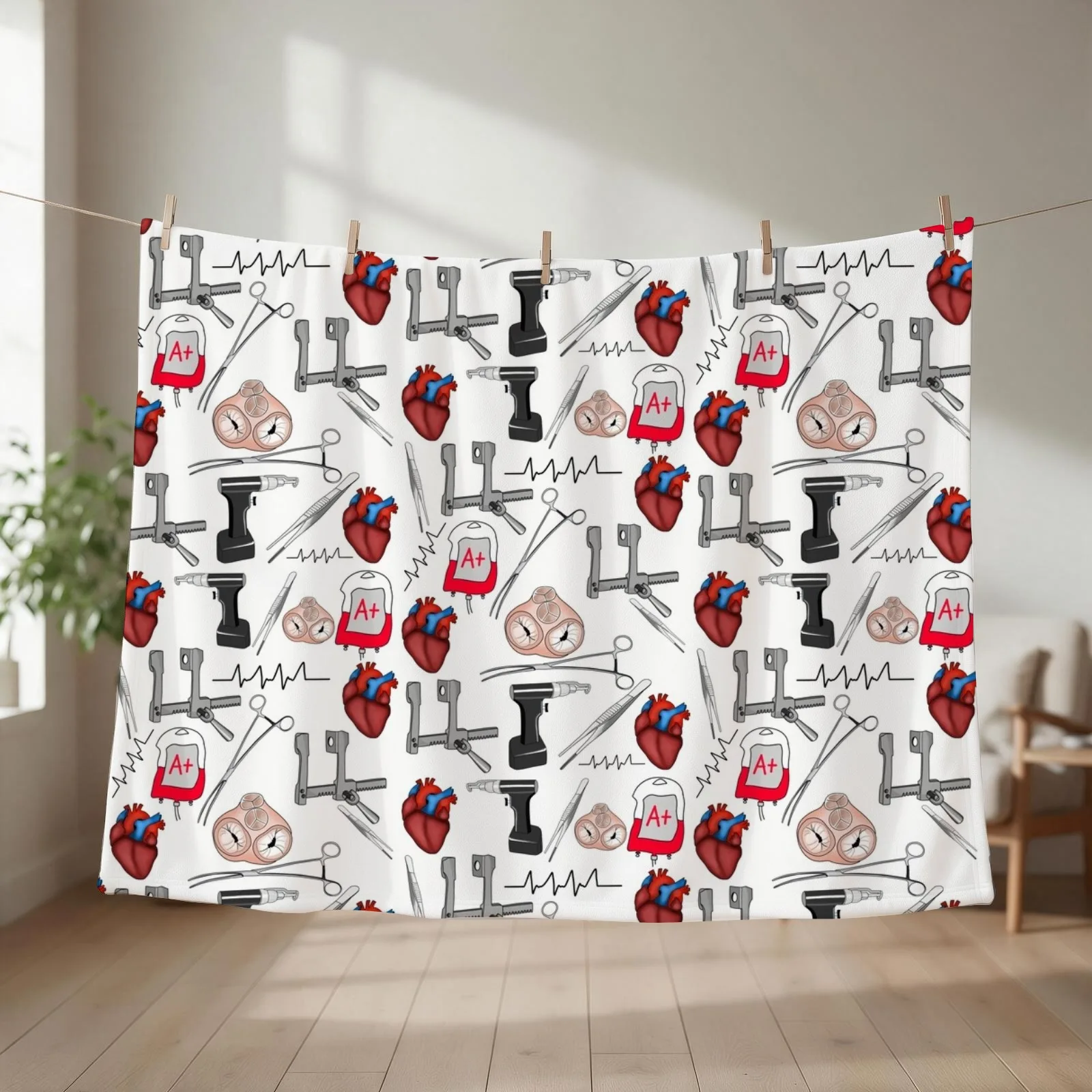 cardiac surgery Throw Blanket couch cozy soft plush fuzzy picnic outdoor blanket