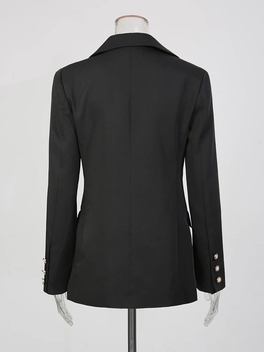 TWOTWINSTYLE однотонные элегантные пиджаки с вышивкой для женщин, туника с длинными рукавами и лацканами, модный пиджак, женская одежда