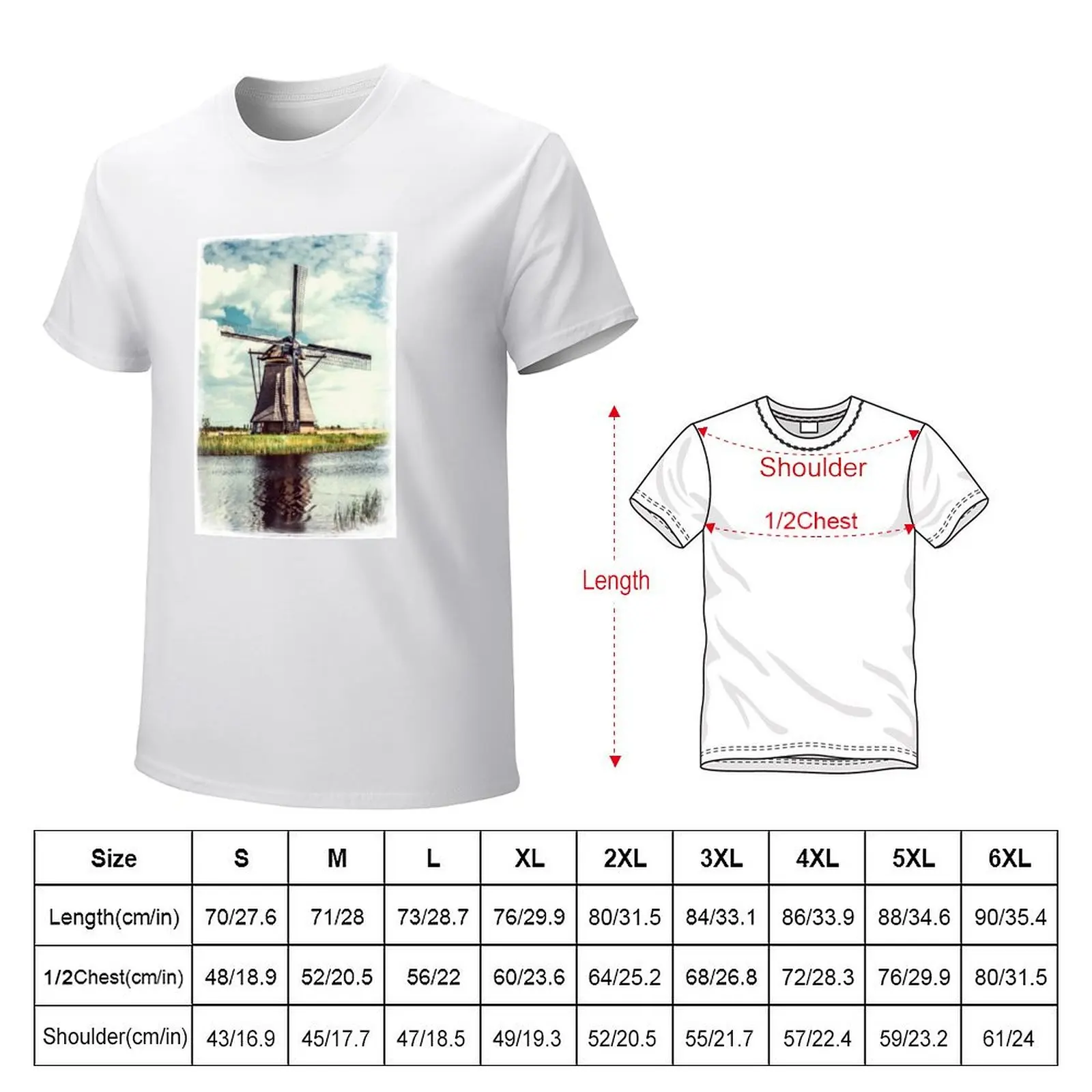 Mill, Holland T-Shirt oversizeds anime Short sleeve tee Blouse men clothings