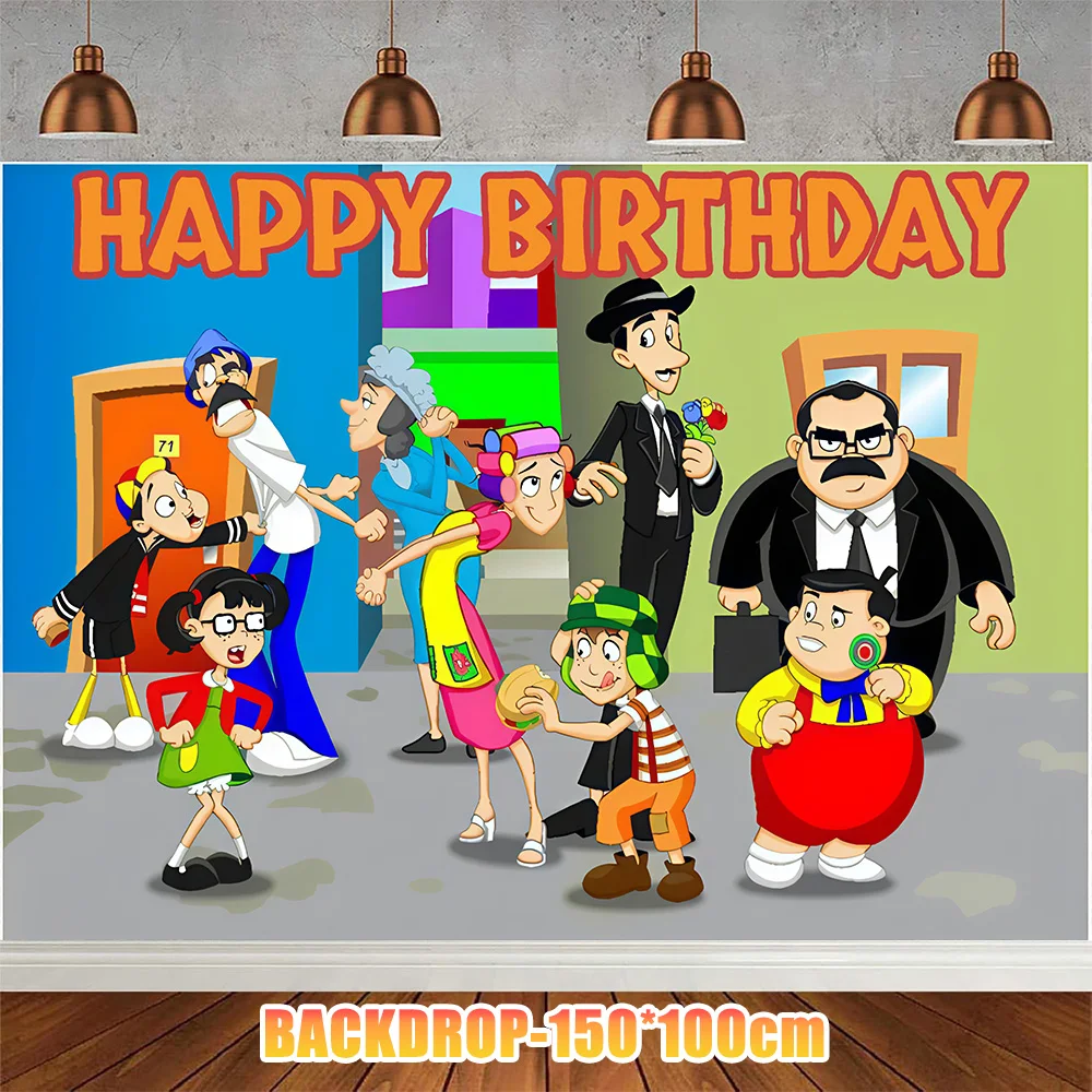 فيلم دينيس الخطر لوازم حفلات أعياد الميلاد بالون الديكور El Chavo del Ocho الخلفيات صور الدعامة كعكة توبر هدية الطفل #5