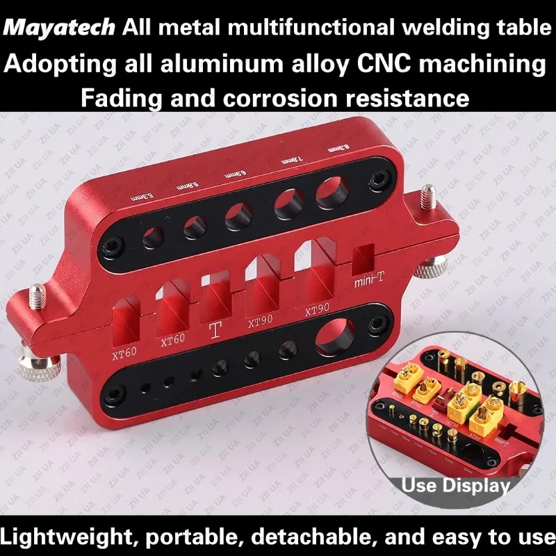 Aluminum Welding Soldering Insulate Station V4 Jig RC Tools for XT60 XT90 Deans Banana Plug Connector Red