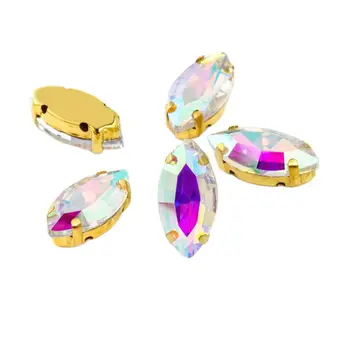 금박 크리스탈 라인 석 유리 돌에 손 바느질 장식 다이아몬드 비즈 드레스 DIY 공예 클로 드릴 액세서리