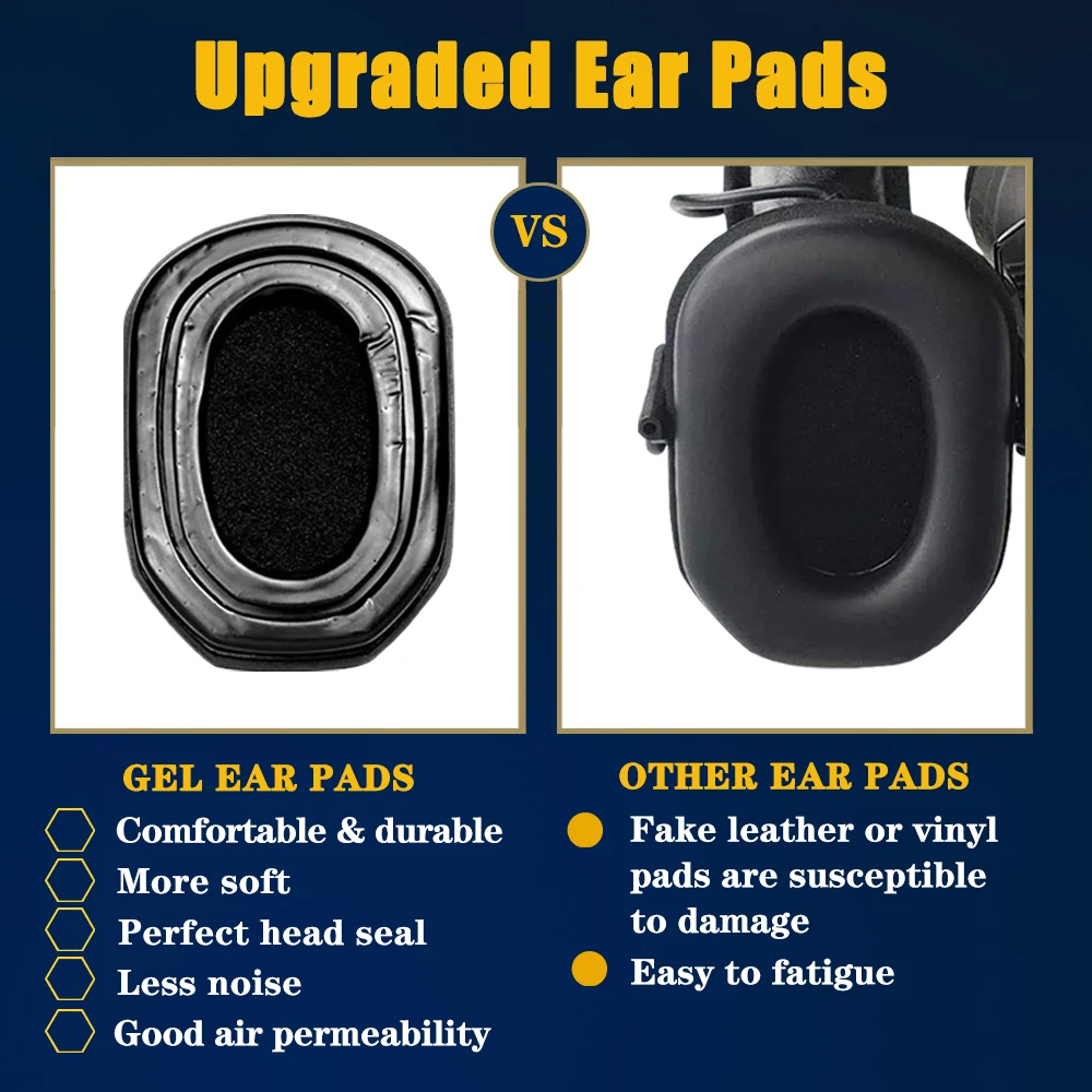 استبدال الأذن يفشل وسائد هلام السيليكون وسادة الأذن ، صالح التخييم الصيد اطلاق النار مسابقة إلغاء الضوضاء التكتيكية غطاء للأذنين تحديث