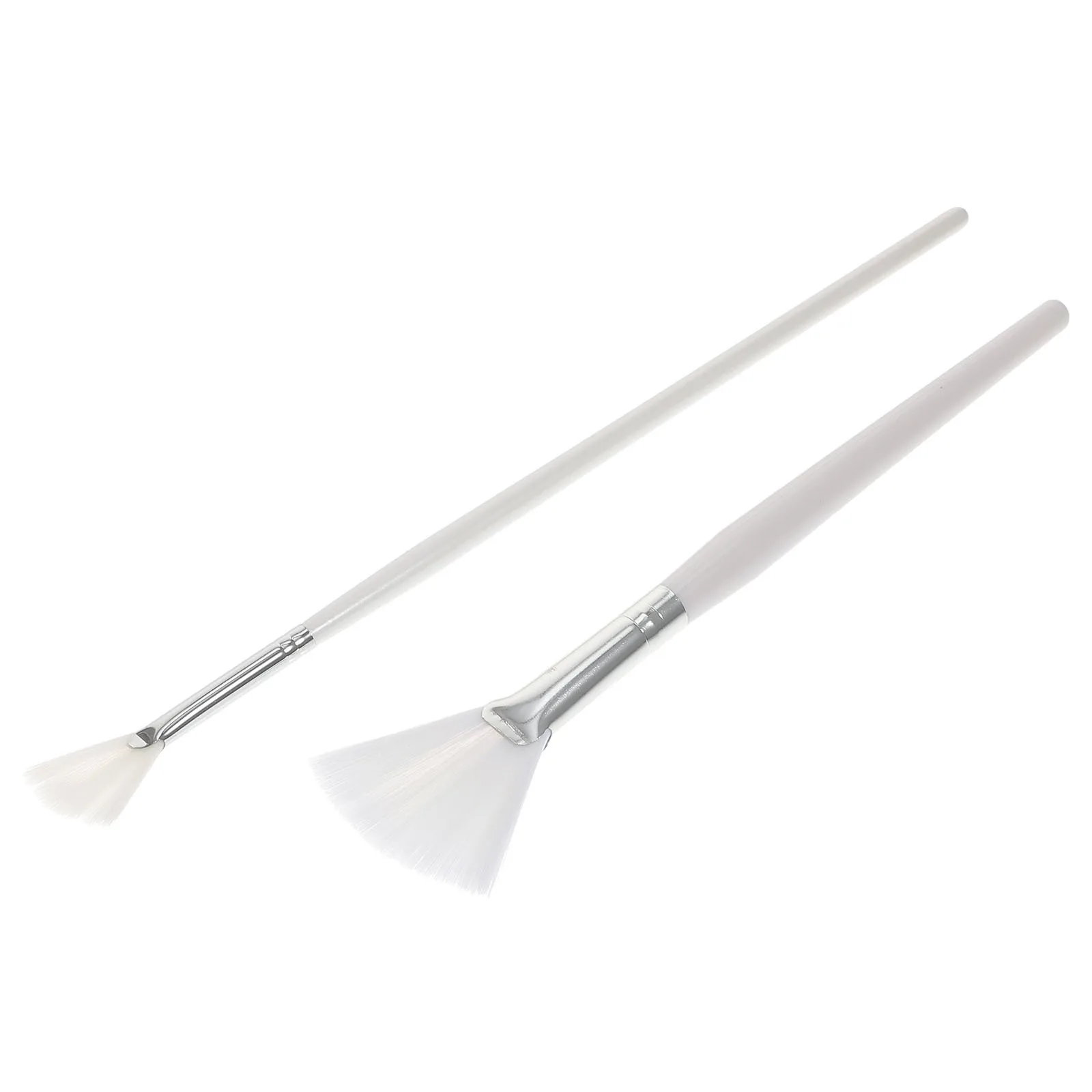2 pezzi di pennello applicatore per maschera facciale, design a ventaglio, strumento di bellezza per una distribuzione uniforme di maschera per il viso, set di pennelli per la cura della pelle con setole morbide