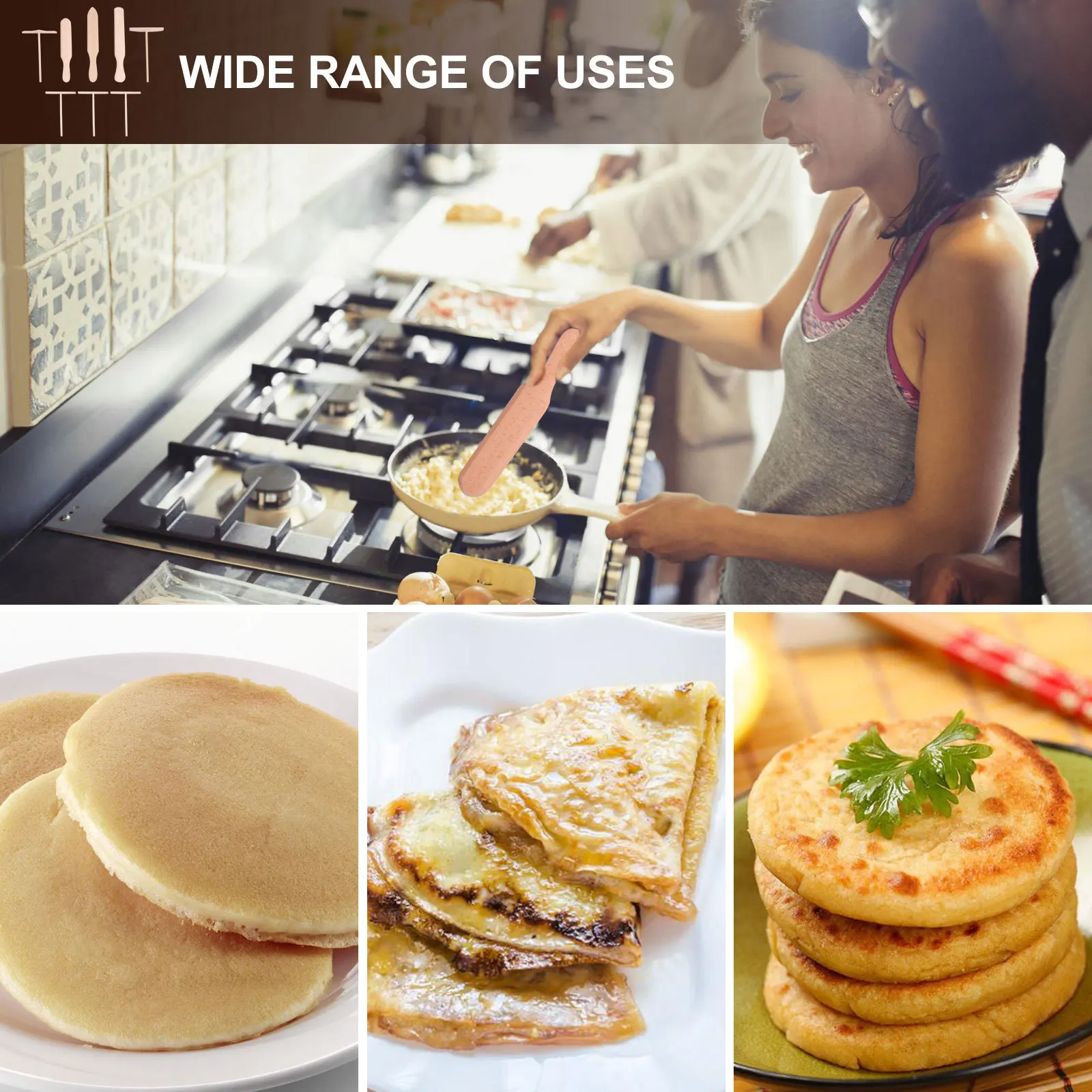 

9Pcs Wooden Crepe Spreader Set Crepe Spatulas for Non Stick Pans Pancake Cooking Utensils Batter Spreader Tools