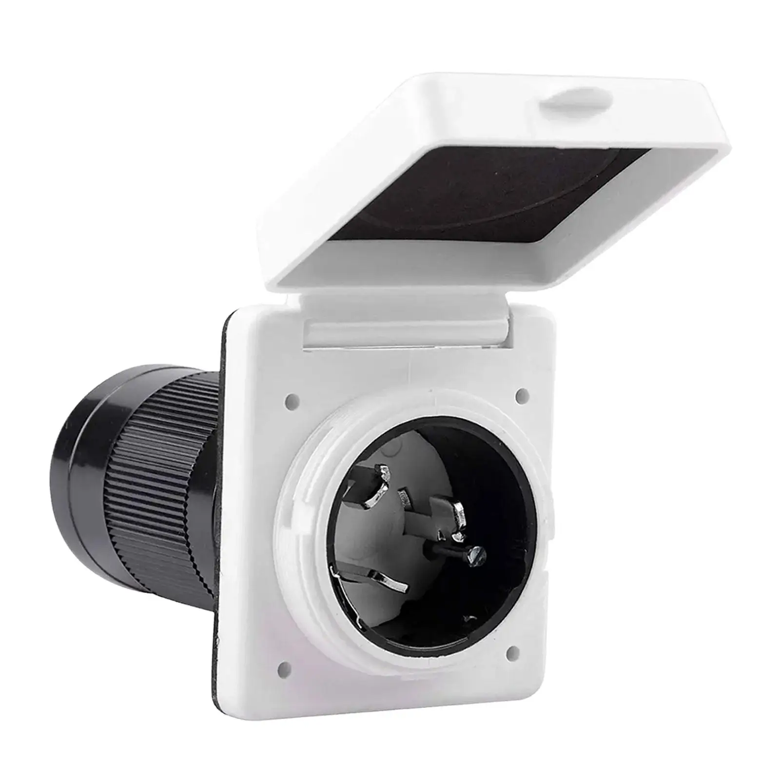 

RV 50 Amp Power Inlet Socket Connector Heavy Duty White Shore Plug for Trailer Marine Camper
