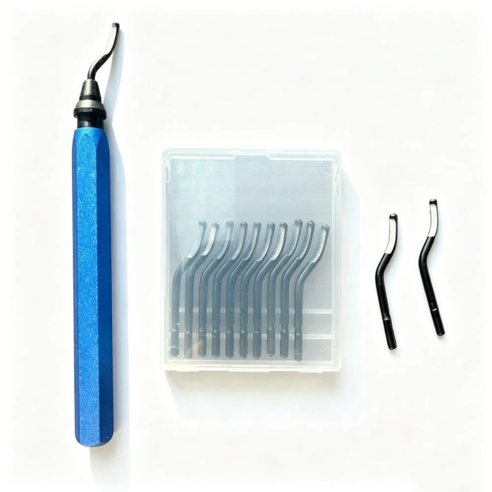 Deburring Tool with 11PCS High Speed Steel Rotary Blades Burr Removal Reamer Tool for Resin Metal Plastic PVC Pipes and Copper image 6
