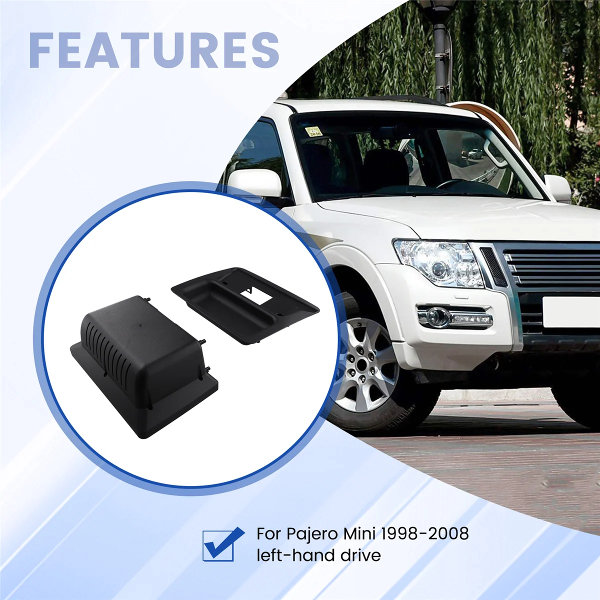 

9 Inch Car Frame Fascia Adapter for Mitsubishi Pajero Mini 1998-2008 Android Radio Dash Fitting Panel Kit LHDJAS
