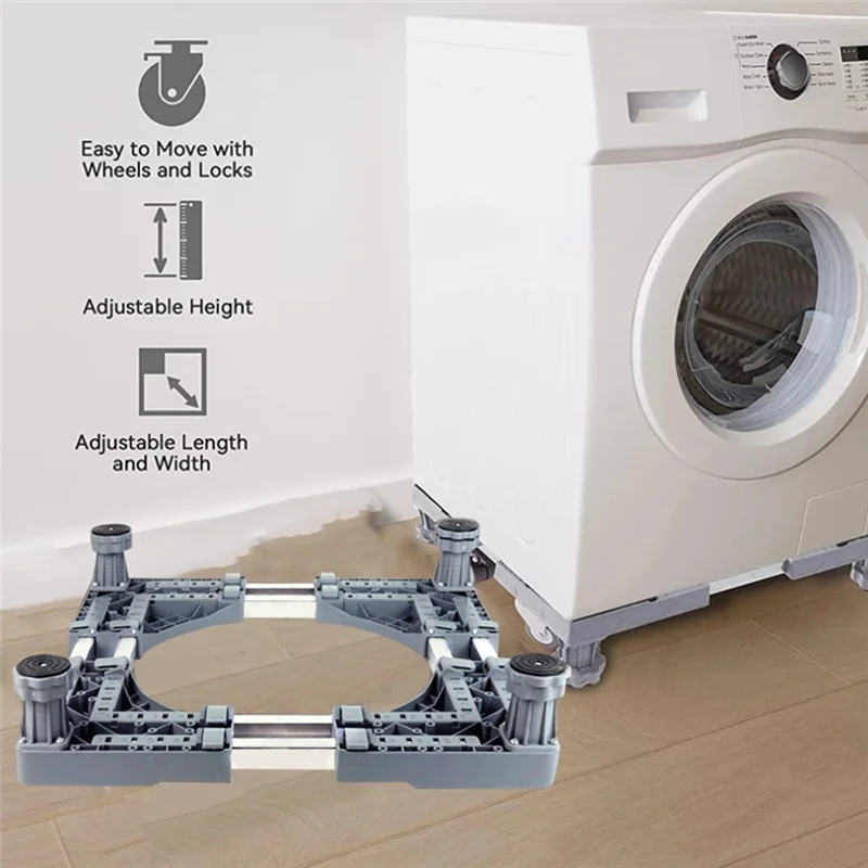 Washing Machine Stand Universal Base Multi-Functional Adjustable Base for Dryer Refrigerator Bathroom Accessories A