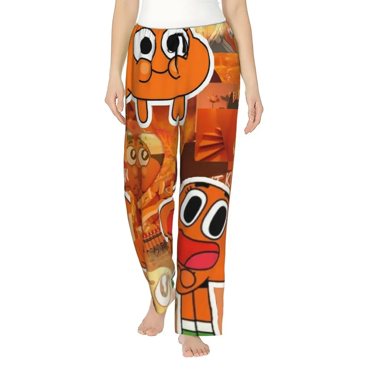

Женские пижамные штаны Custom Darwin Watterson The Amazing World Of Gumball Anime с карманами для отдыха и сна
