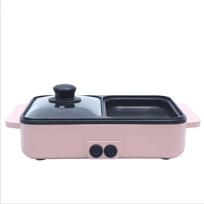 110V Taiwan, USA, Japan, Canada, Multifunctional Mini Shabu-Shabu Cooking Pot Electric Grilling Plate, Electric Hot Pot