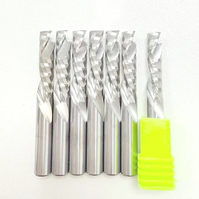 10 - Piece Lot of 5A Up&Down Cut One Flute Spiral Carbide Cutter Bits 3.175 - 8mm for CNC Router Compression Wood End Mill