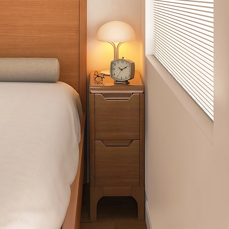 

Solid wood bedside tables, master bedroom storage, Nordic small bedroom, log storage cabinets, modern and simple