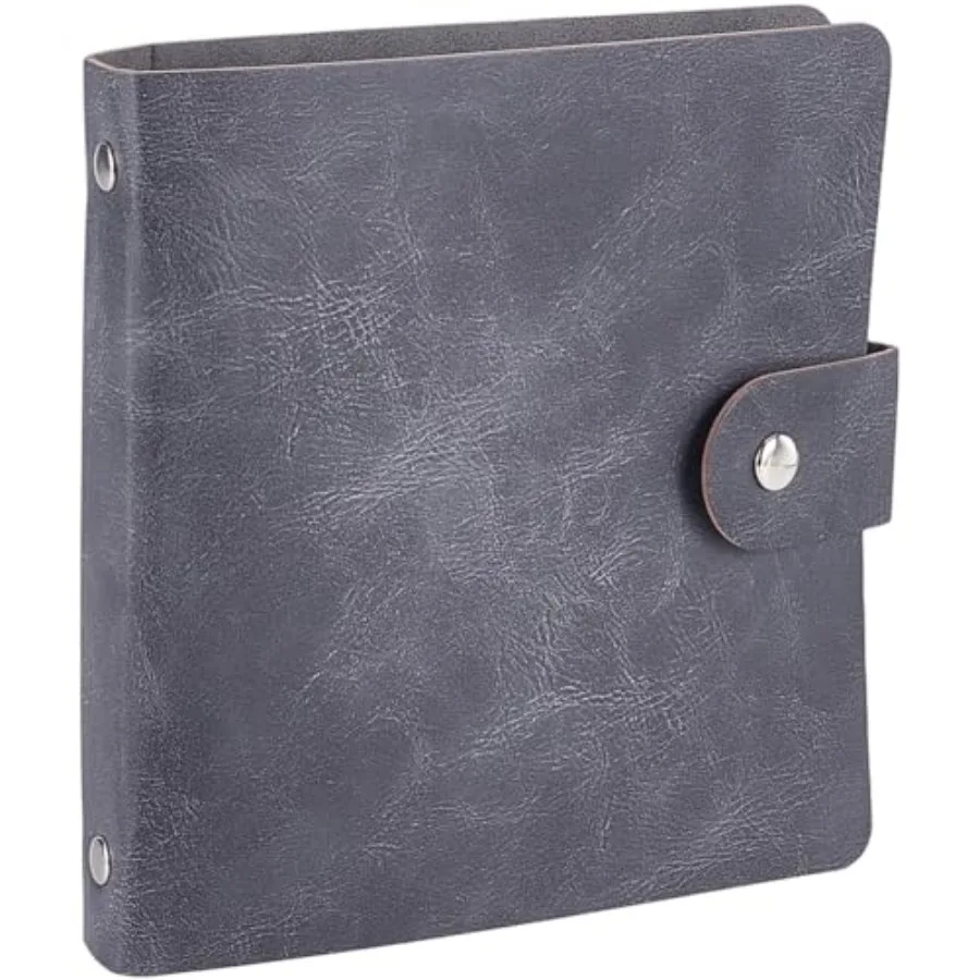 

5x6in Small Photo Album Book for Small Photo Book 25 Pockets 2-Ring Binder PU Leather Cover Mini Album for Postcards Art Portfo