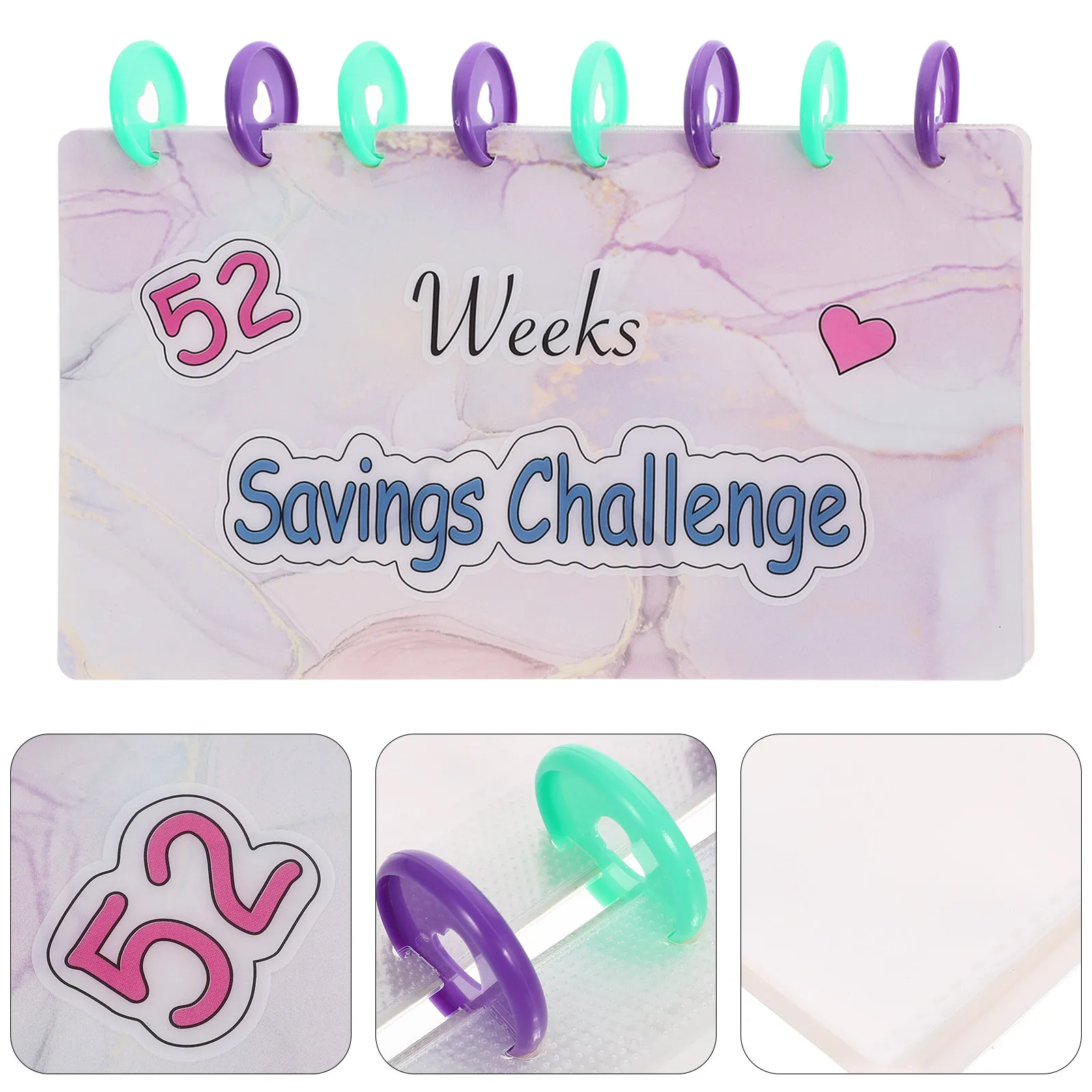 Savings Challenge Binder Budget Binder Loose Leaf Money Organizer with Cash Pouches Budget Book for Finance Tracking and Money