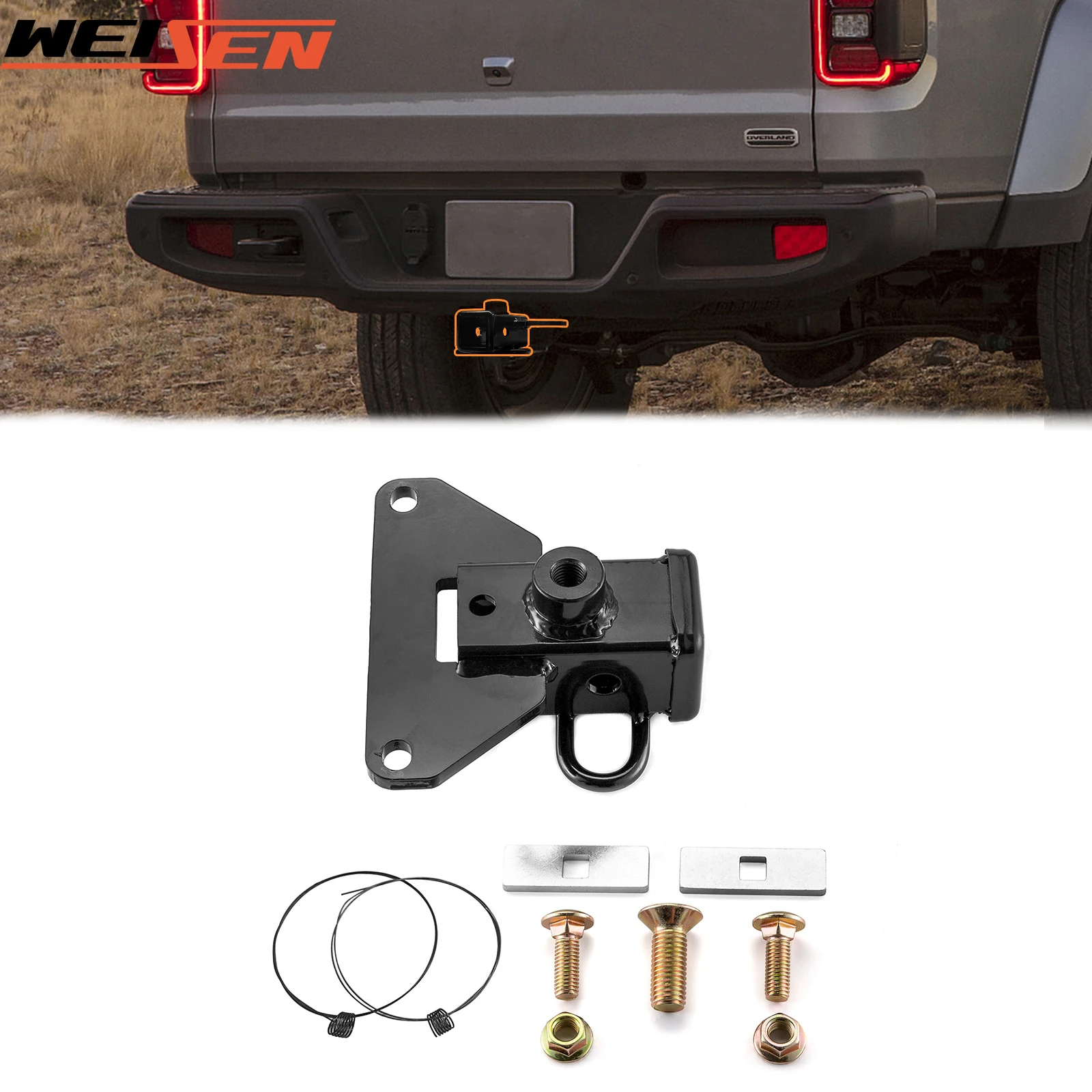 

Car Class 3 Trailer Hitch 2" Receiver Rear Towing Hitch Mount/Bracket No Drill for 2020-2024 Jeep Gladiator JT Accessories