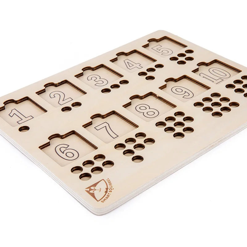 Puzzle in legno giocattolo Montessori giocattolo matematico digitale Nail Board Shape Matching Cognition Education Toys For Children