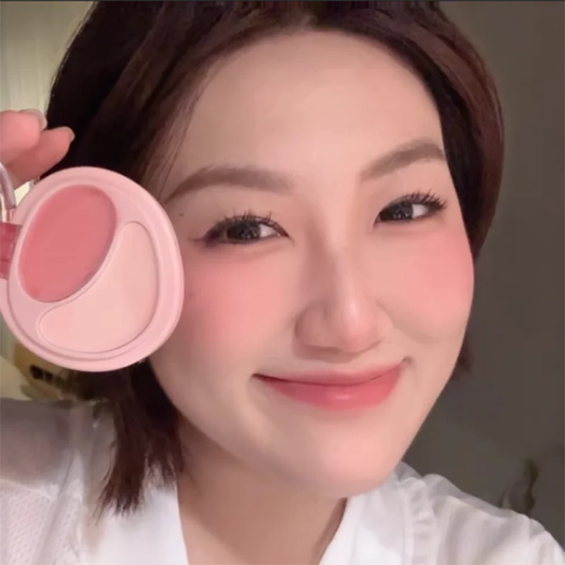 Joocyee Crema per fard in polvere bicolore Crema per fard in gel Duo per tinta guancia e labbra Fard per trucco vegano a lunga durata