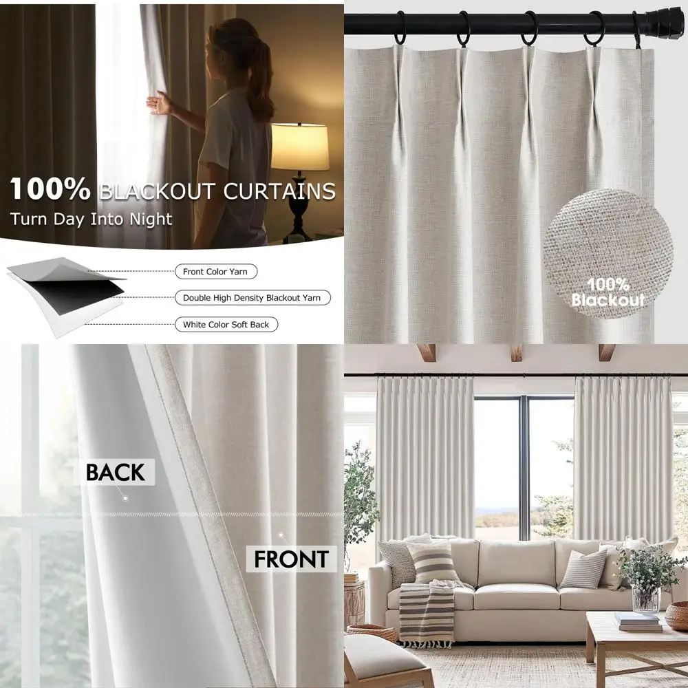 

Льняные плотные шторы цвета слоновой кости кремового цвета 102, с крючками, термоизолированные для спален и гостиных