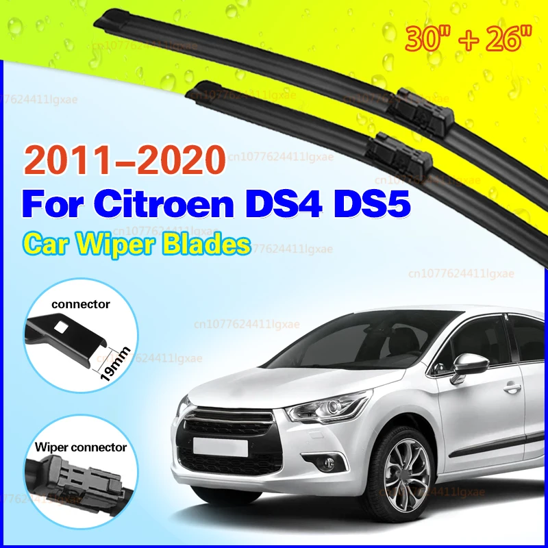 

For Citroen DS4 DS5 2011 - 2020 Wiper LHD Front Wiper Blades Windshield Windscreen Clean Window Car Rain Brushes 30"+26"