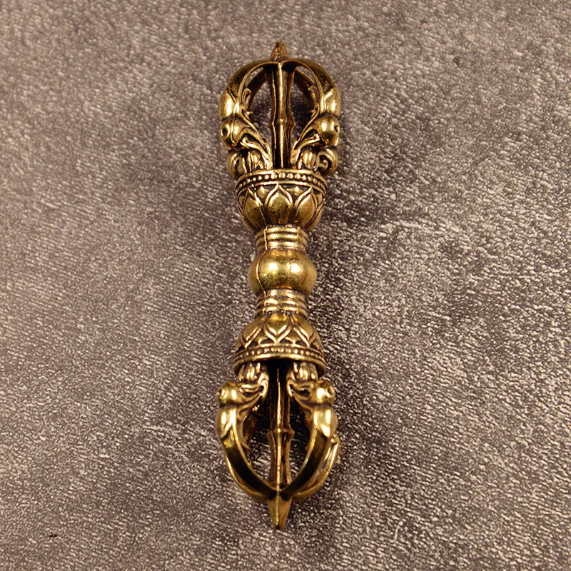 خمر النحاس فاجرا البوذية التبتية لاما شيطان خلط فاجرا الصولجان ديكور اليد نحت فنغشوي زخرفة ديكور المنزل