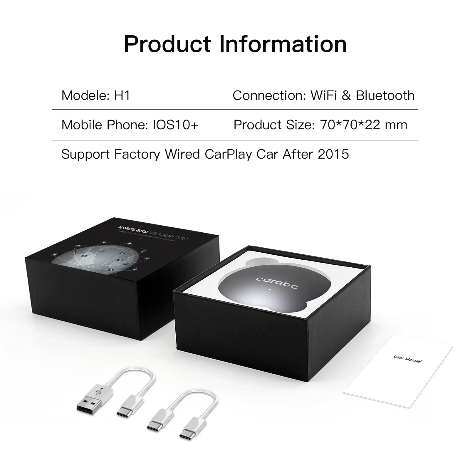 Wireless  Carplay  Adapter Dongle Convert Wired Carplay to Wireless Carplay MINI Box Fits VW   ect